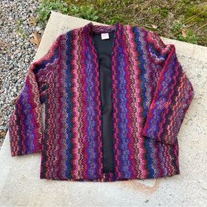 Vintage Graff Californiawear Sweater Cardigan Jacket Shoulder Pads Size 12